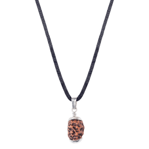 2 Mukhi Rudraksha Silver Pendant